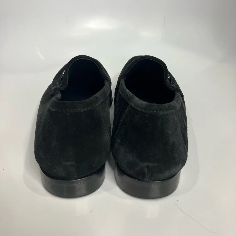 Allen Edmonds Vinci loafers black fine European suede‎ leather mens size 9.5
